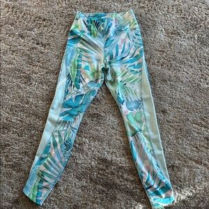 🍍 Women's Nike One Spirit Teal Printed Cropped Leggings🍍SZ XS🍍24” inseam🍍